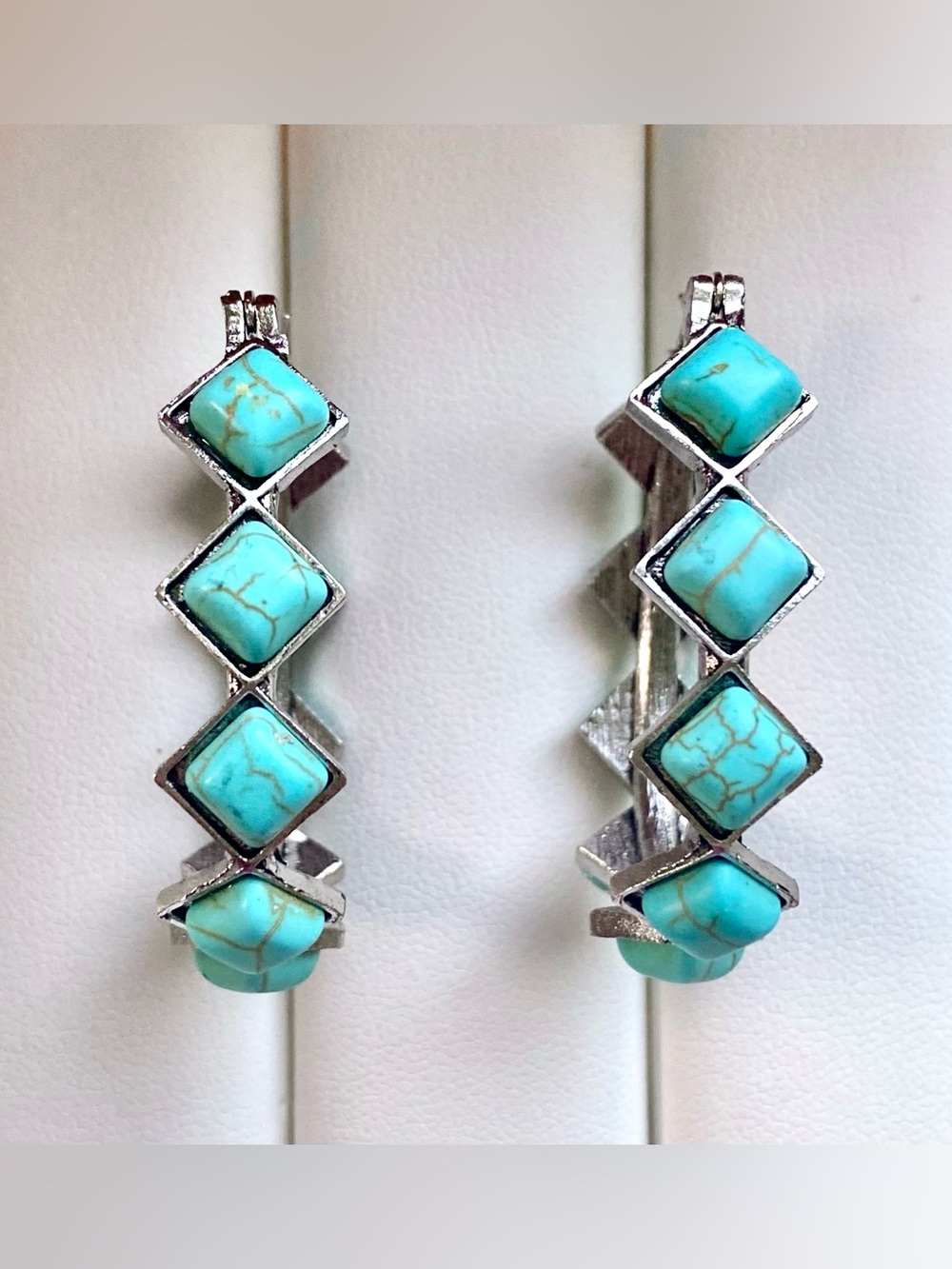 Turquoise and silver earrings